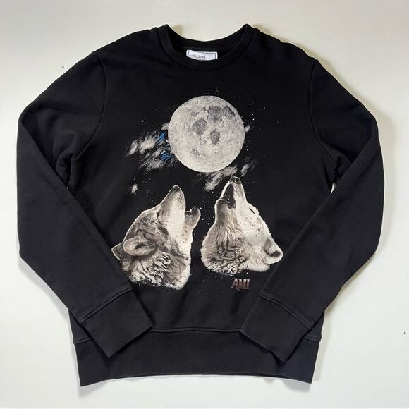 AMI PARIS Wolves print sweatshirt Large - Picture 7 of 12